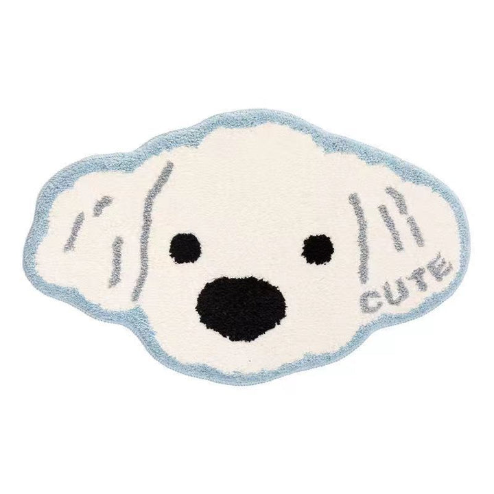 Cartoon Cat-Shaped Plush Bath Mat for Bathroom