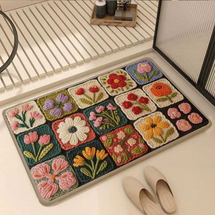 Floral Patchwork Bath Mat Kalsten