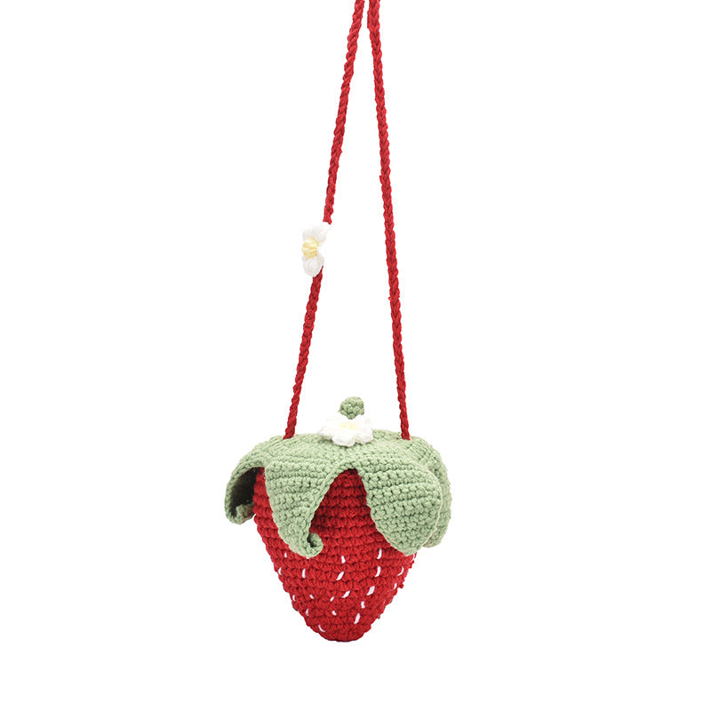 Fun Strawberry-Themed Crochet Mini Shoulder Bag