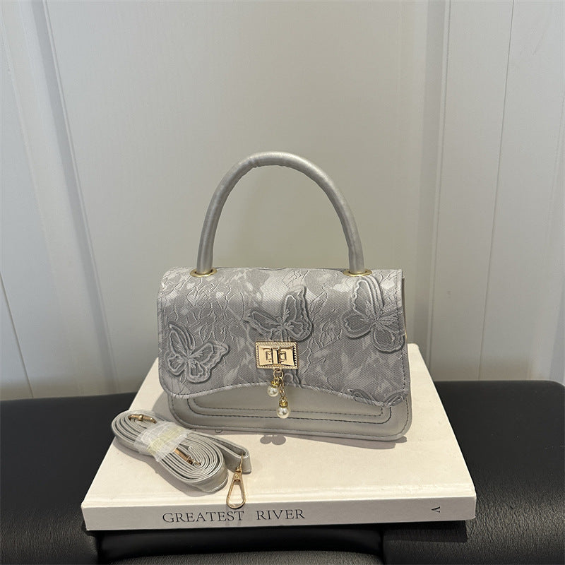 Elegant Floral Patterned Evening Handbag