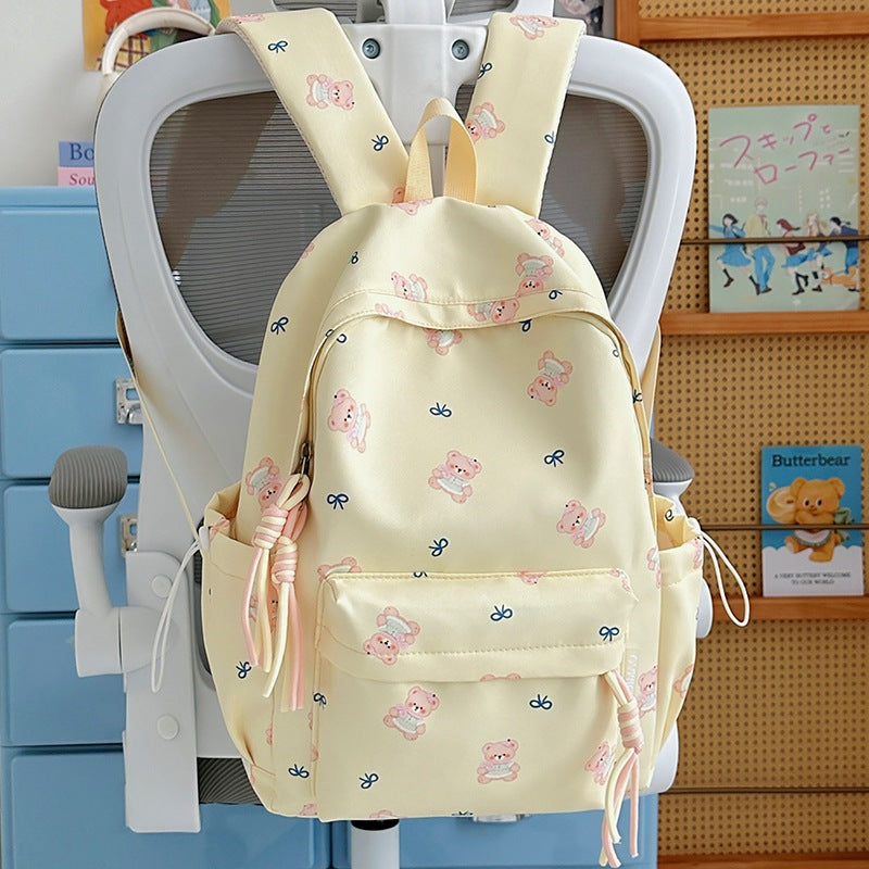 Cute Bear-Print School Backpack Kalsten
