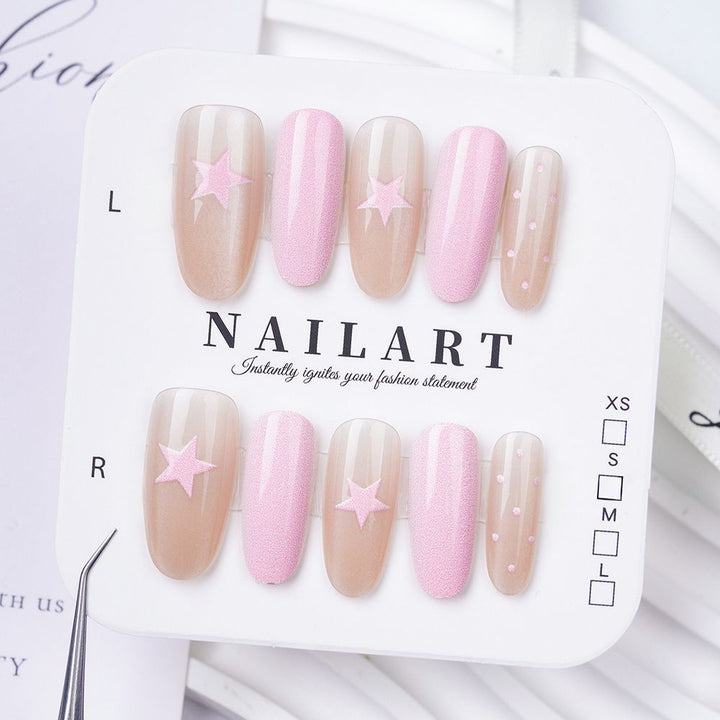 Elegant Press-On Nail Art Set with Floral and Gemstone Embellishments Kalsten