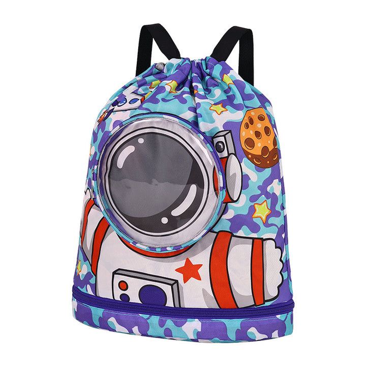 Solid Color Backpack with Unicorn Motif Kalsten