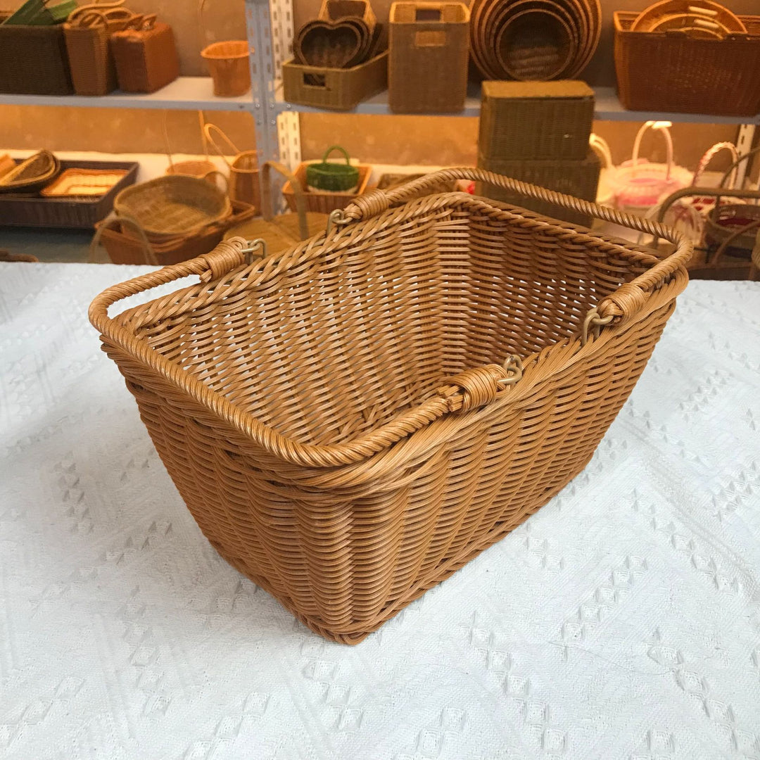Handcrafted Rectangular Woven Storage Basket Kalsten