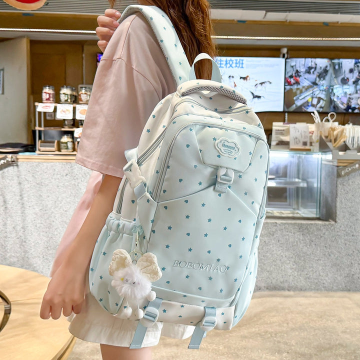 Stylish Star-Patterned School Backpack Kalsten
