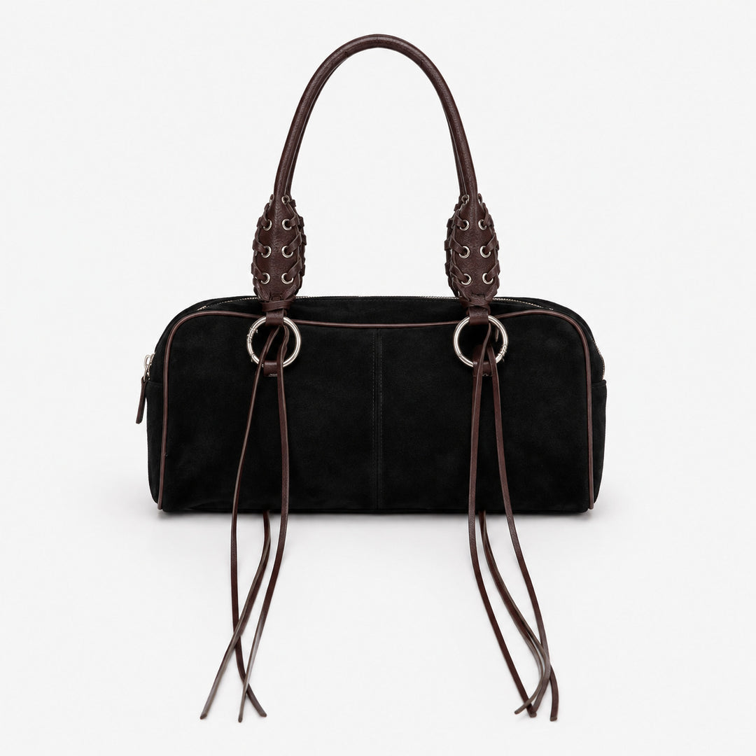 Luxurious Leather Handbag with Braided Straps