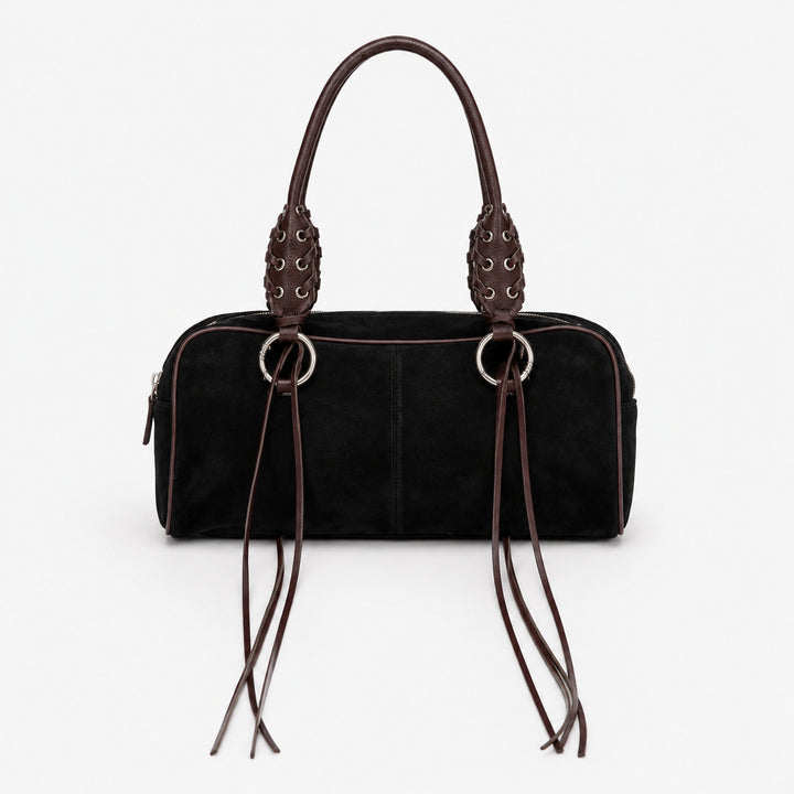 Luxurious Leather Handbag with Braided Straps