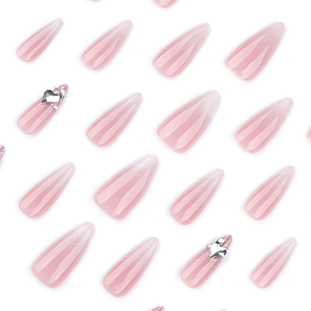 Elegant Stiletto Artificial Nails with Glitter Accents Kalsten