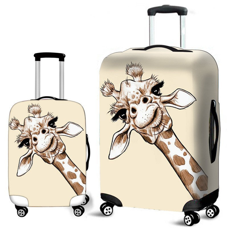 Unisex hard-shell travel suitcase with creative giraffe motif Kalsten
