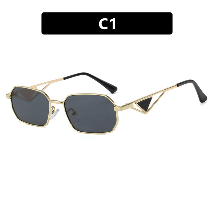 Women geometric luxury sunglasses with slim glossy frame Kalsten