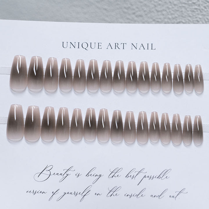 Glossy Long Coffin Press-On Nails