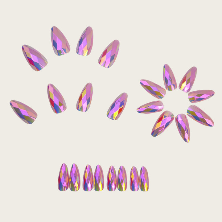 Artificial nails with geometric crystal design Kalsten
