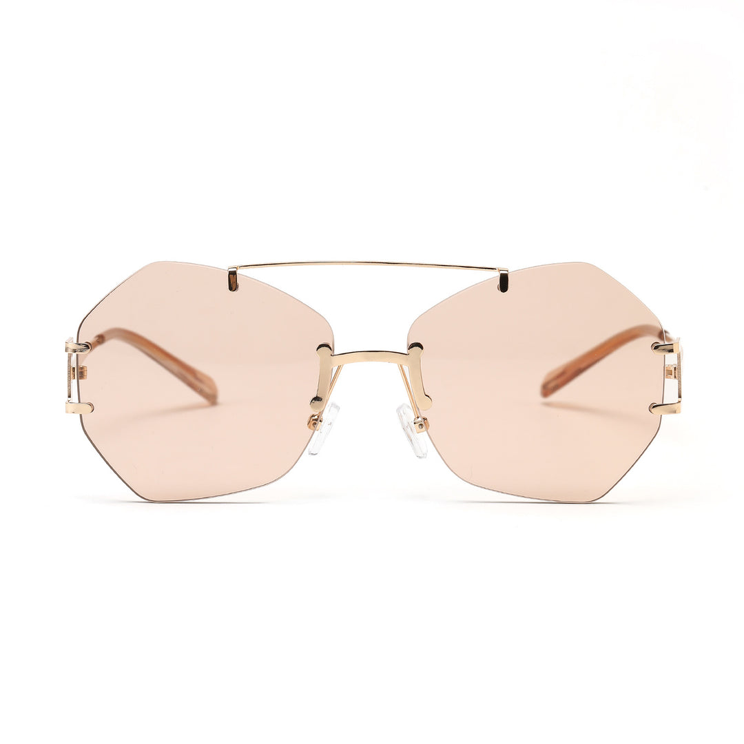 Women's fashionable octagonal sunglasses with delicate metal frame Kalsten