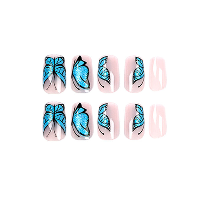 Artificial Nail Art Design with Butterfly Motif Kalsten