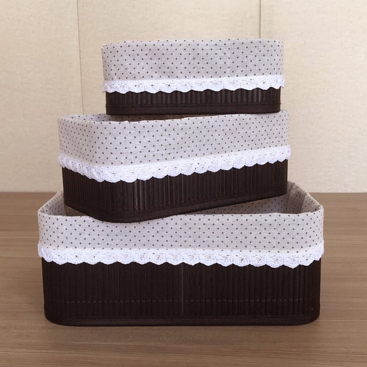 Storage baskets with decorative fabric insert Kalsten