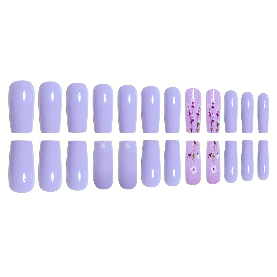 Artfully Designed Floral Acrylic Nail Set Kalsten