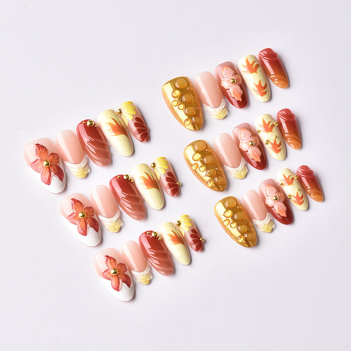 Artistic Floral-Design Press-On Nails