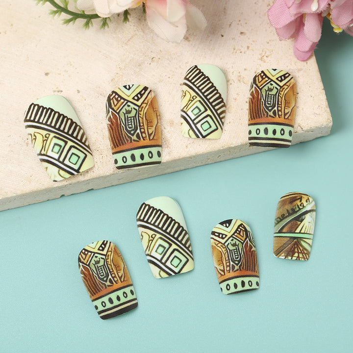 Artificial nails with creative ethnic design Kalsten