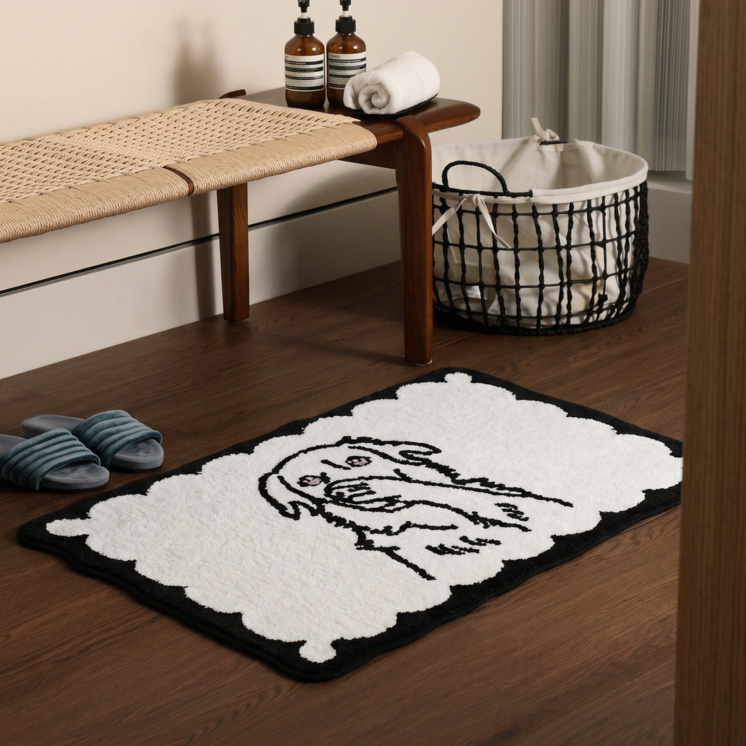 Decorative Dog-Themed Bath Mat
