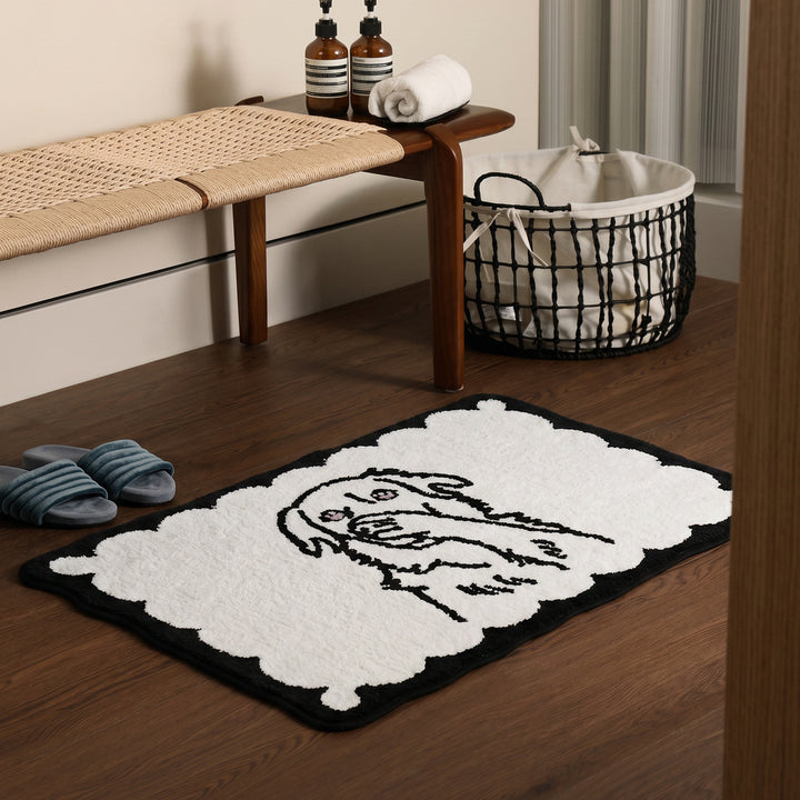 Decorative Dog-Themed Bath Mat