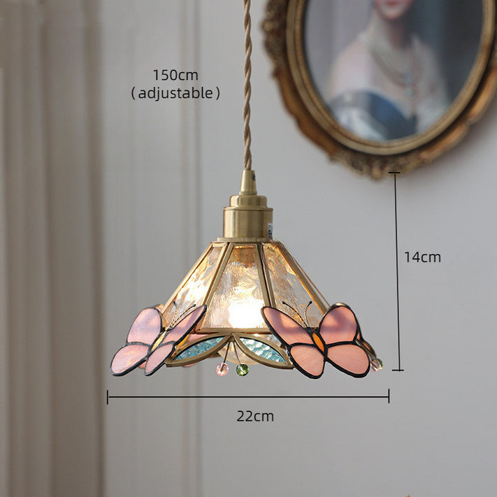 Adjustable Vintage Glass Pendant Light