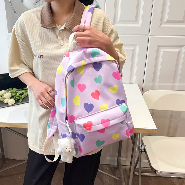 Heart-Patterned Casual Backpack Kalsten