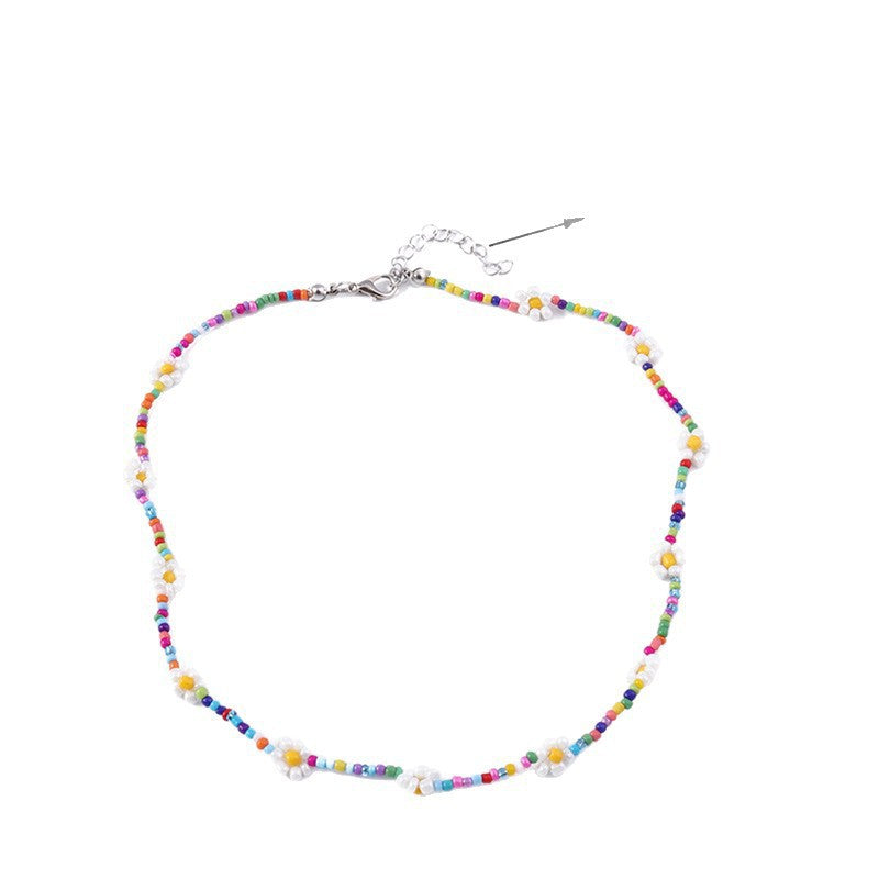 Colorful Floral Beaded Necklace Kalsten
