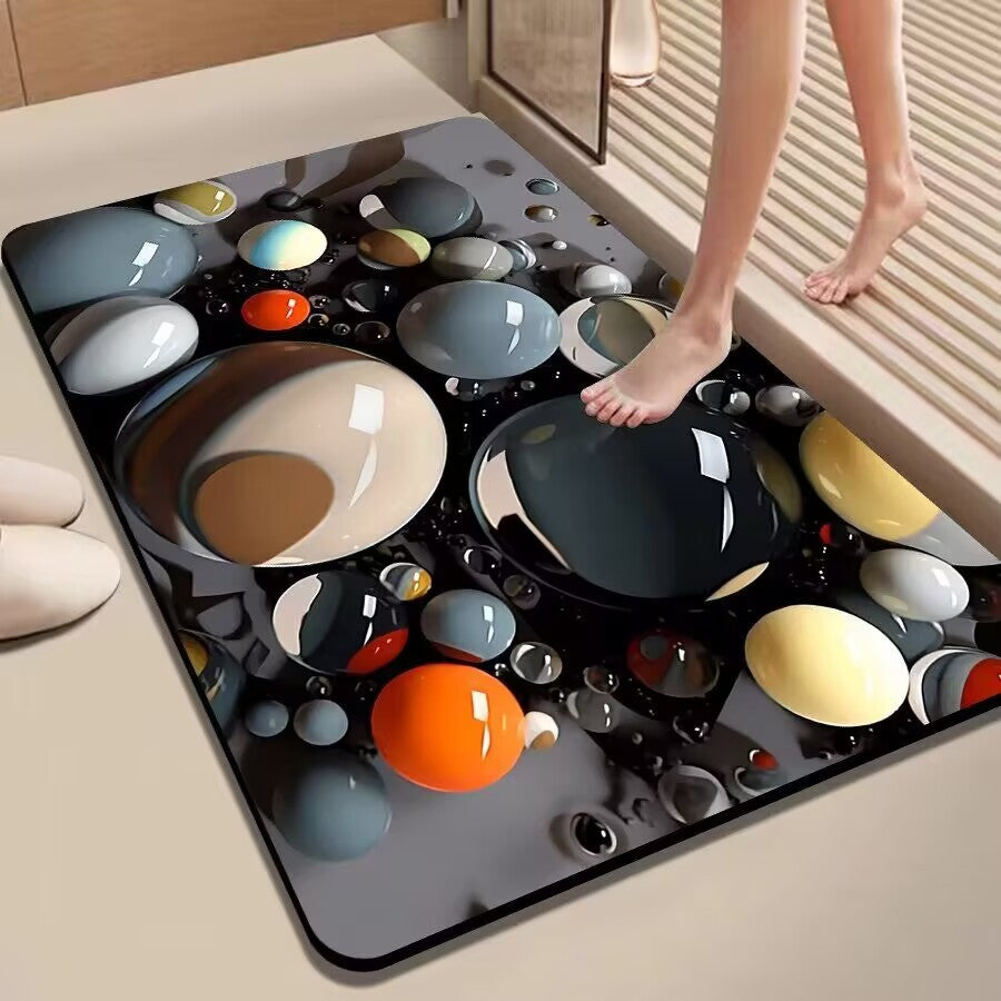 Colorful Pebble-Themed Floor Mat Kalsten