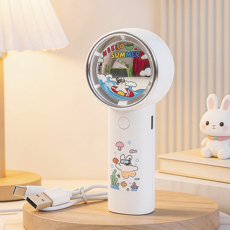 Ladies Portable Hand Fan with Cute Animal Design Kalsten