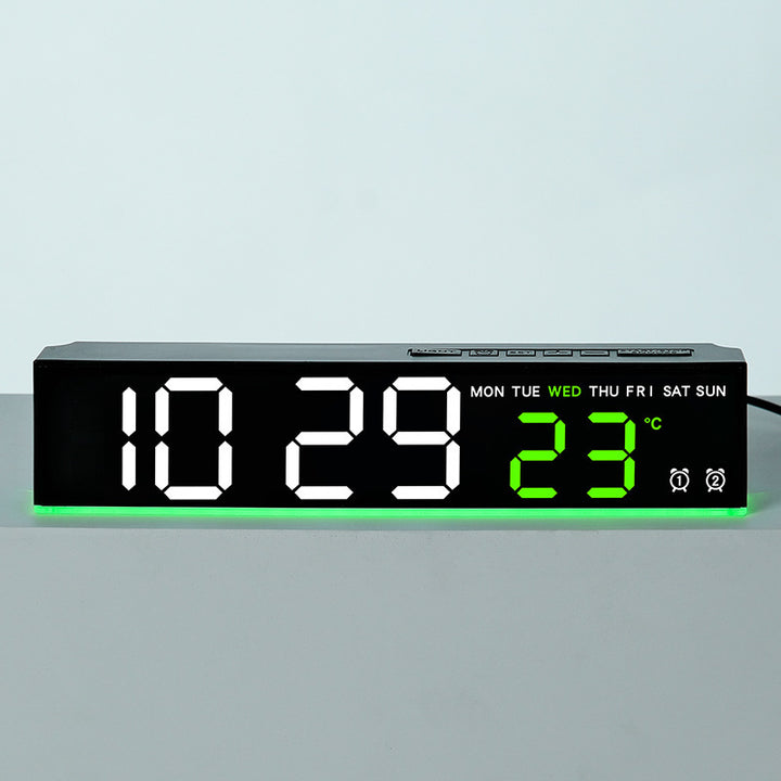 Digital wall clock with large LED digits and temperature display Kalsten