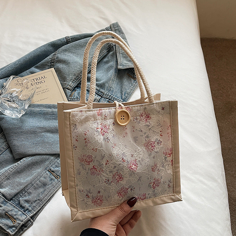 Floral Motif Handcrafted Tote Bag