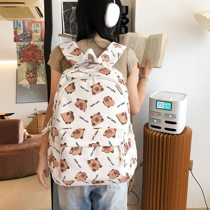 Backpack with Child-Friendly Capybara Design and Practical Compartments Kalsten