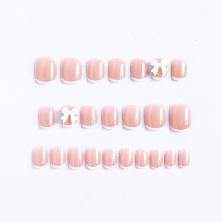 Decorative Bow-Embellished Press-On Nail Tips