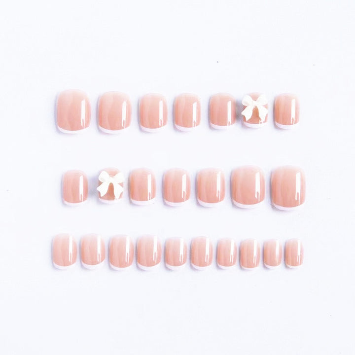 Decorative Bow-Embellished Press-On Nail Tips