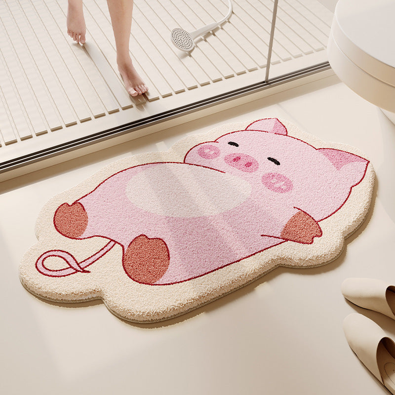 Cute Cow-Themed Bath Mat