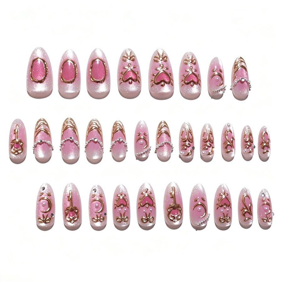 Artificial nail set with romantic decorations Kalsten