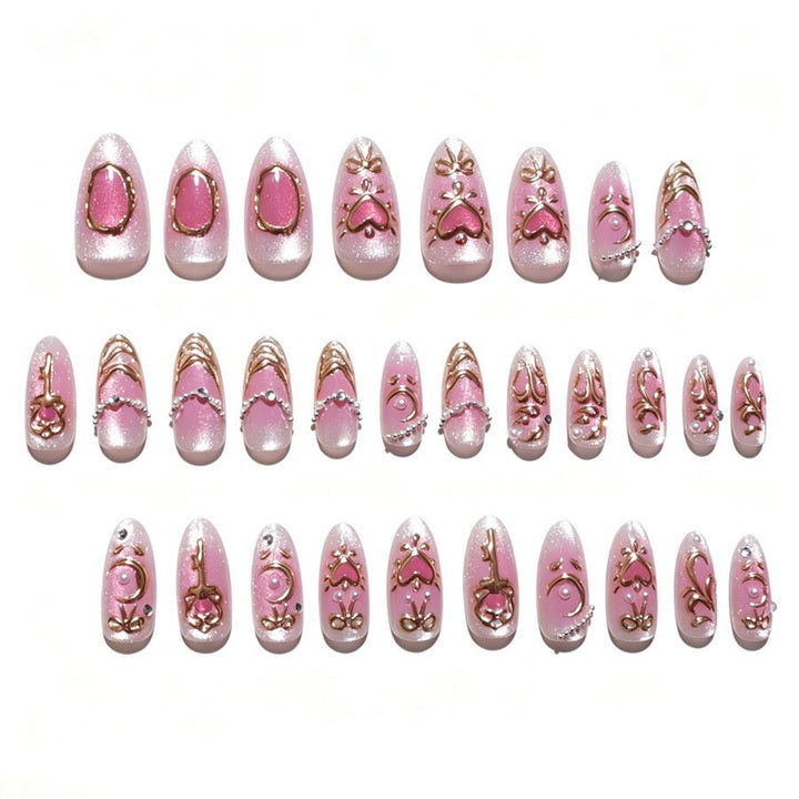 Artificial nail set with romantic decorations Kalsten