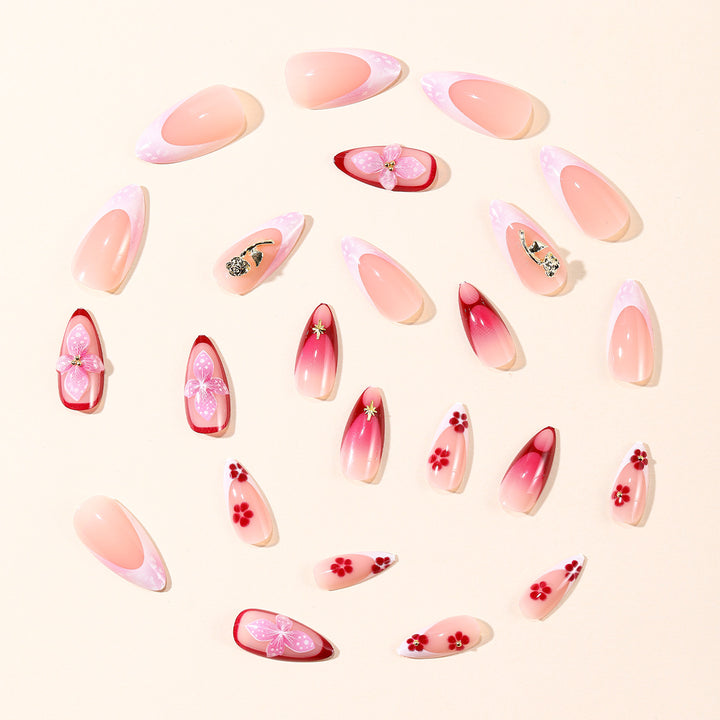 Elegant 3D Floral Acrylic Nail Art Extensions Kalsten