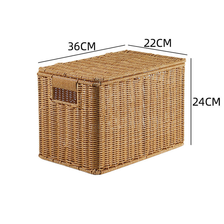 Handcrafted Rectangular Wicker Storage Box Kalsten