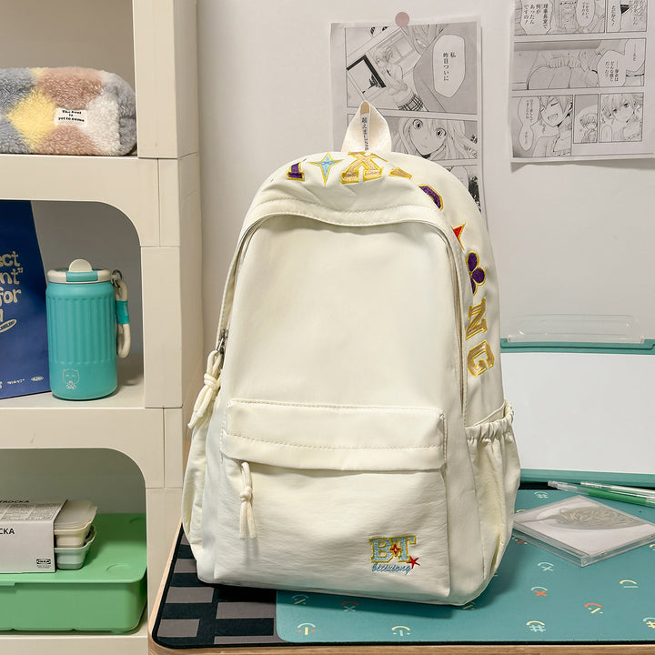 Trendy Embroidered School Backpack Kalsten