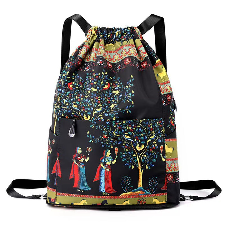 Drawstring Floral Print Backpack Kalsten