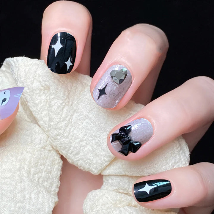 Artful Nail Extensions with Glamorous Accents Kalsten