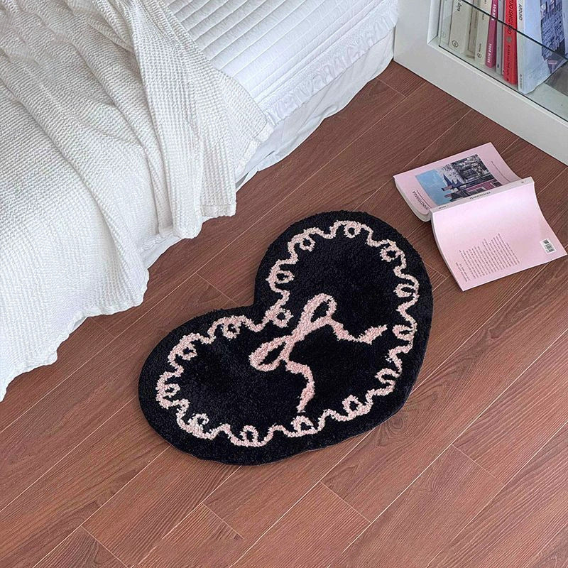 Heart-Shaped Plush Bath Mat Kalsten