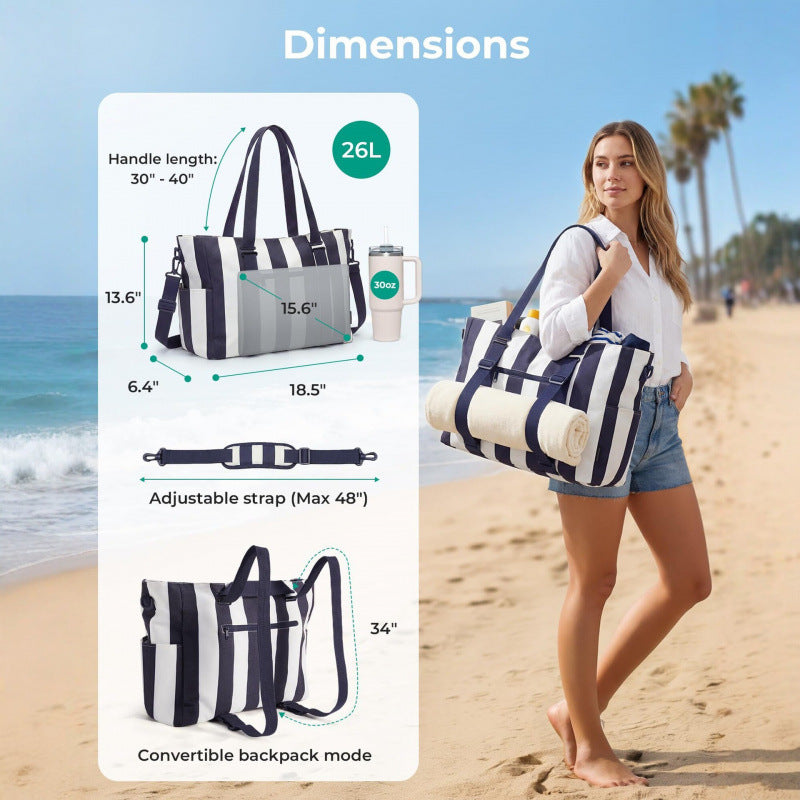 Fashionable tote bag with multifunctional compartments Kalsten