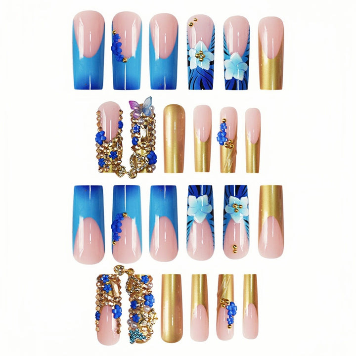 Artistic Floral Embellished Press-On Nail Extensions Kalsten