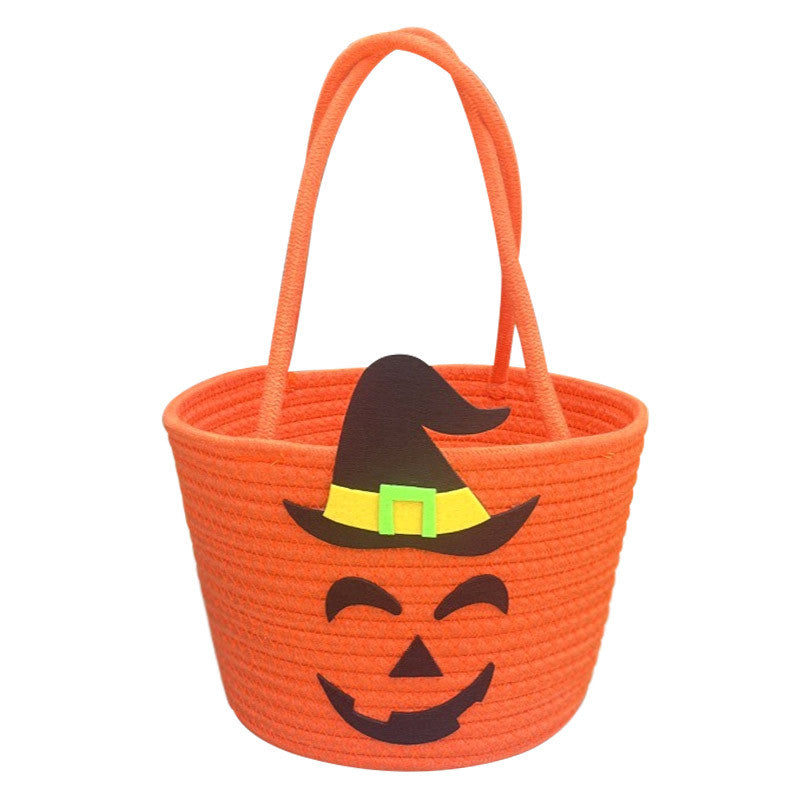 Women Halloween Basket with Wizard Hat Motif Kalsten