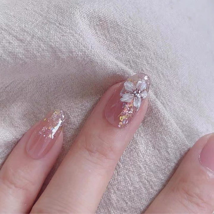 Floral Embellished Press-On Nails