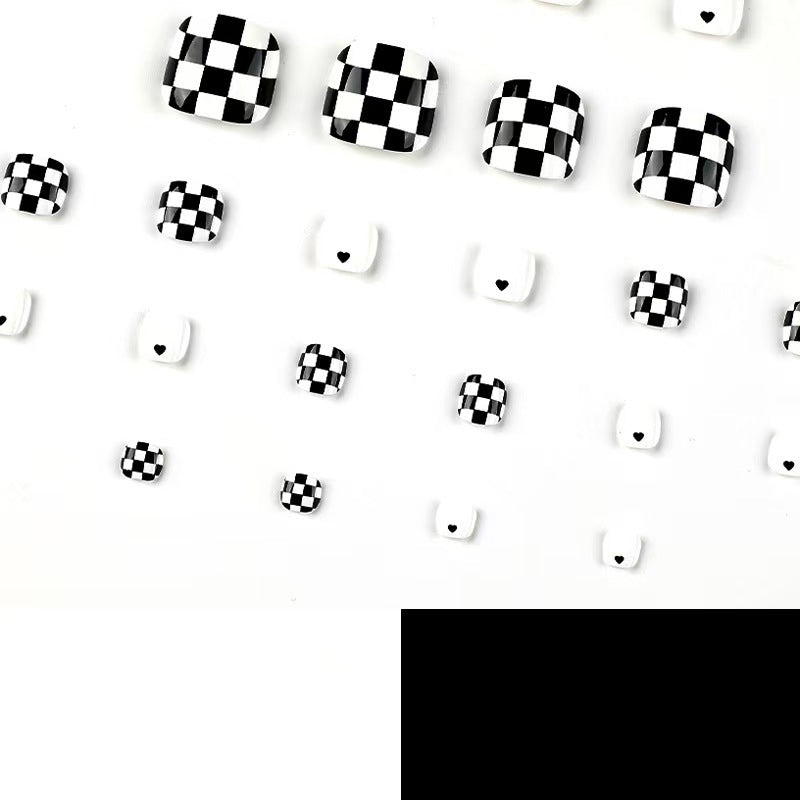 Artificial Nail Set with Attractive Chessboard Design Kalsten