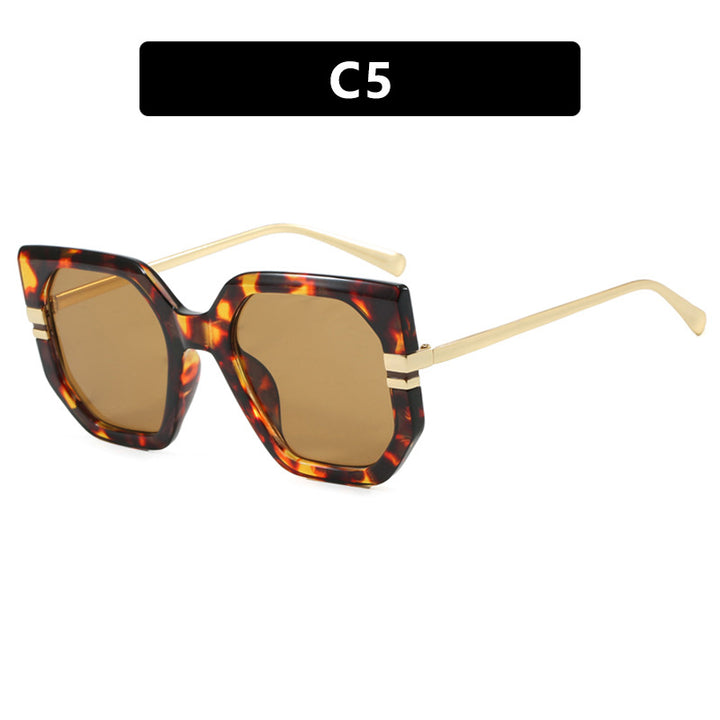 Women's geometric sunglasses with luxurious gold frame and polarized lenses Kalsten