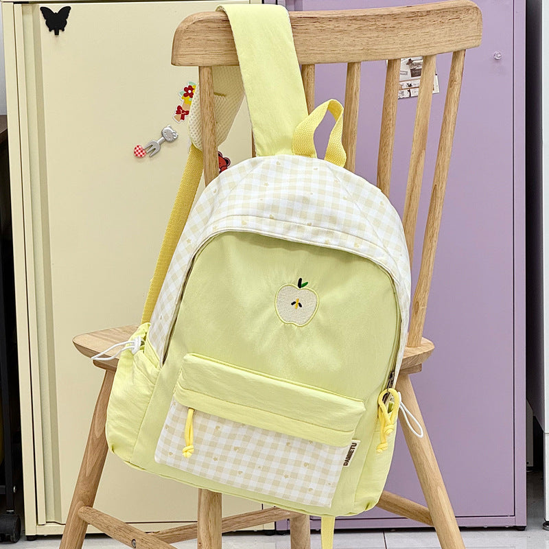 Playful Gingham Patterned Backpack Kalsten